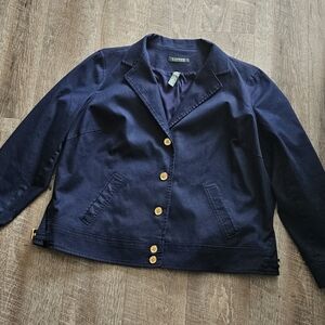 Lauren By Ralph Lauren Box Cotton Canvas Jacket 18W